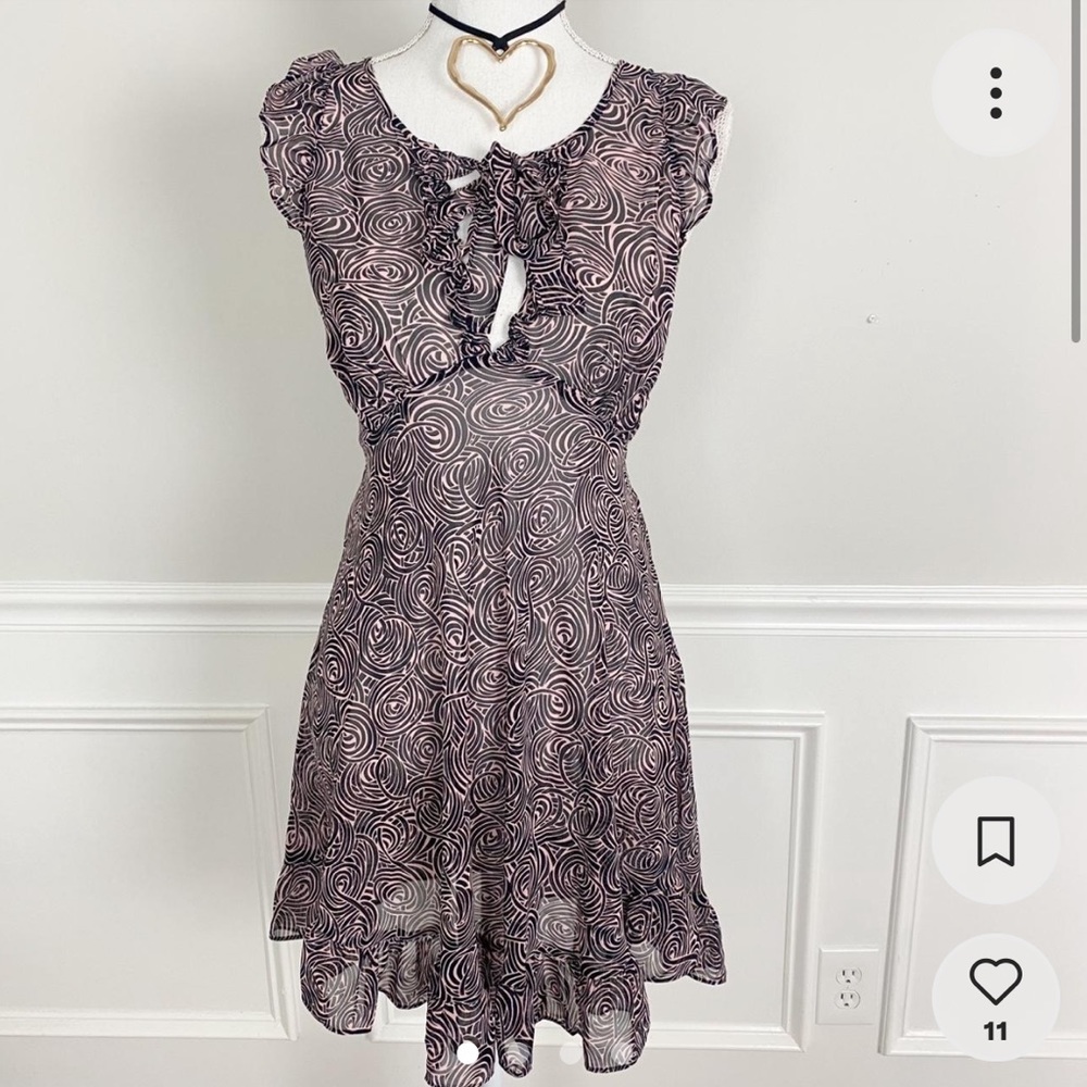 Y2K vintage Betsey Johnson sheer cottage core mini dress